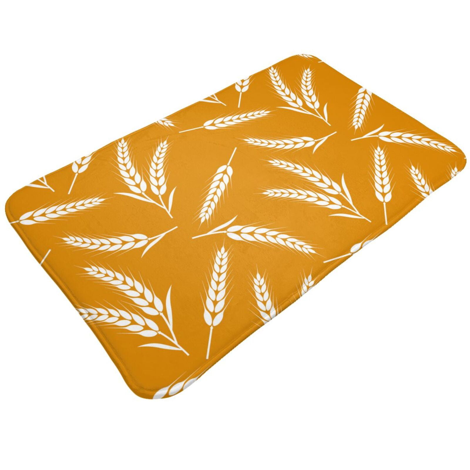 Bathroom Rugs Mat, Autumn Orange Wheat Door Mats Entryway