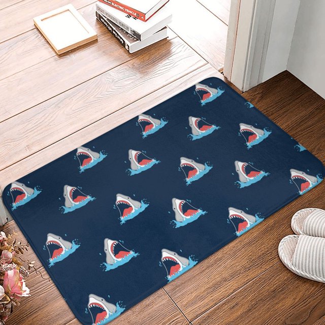 Bathroom Rugs Mat, Big Mouth Shark Entryway Indoor Door Mat Kitchen