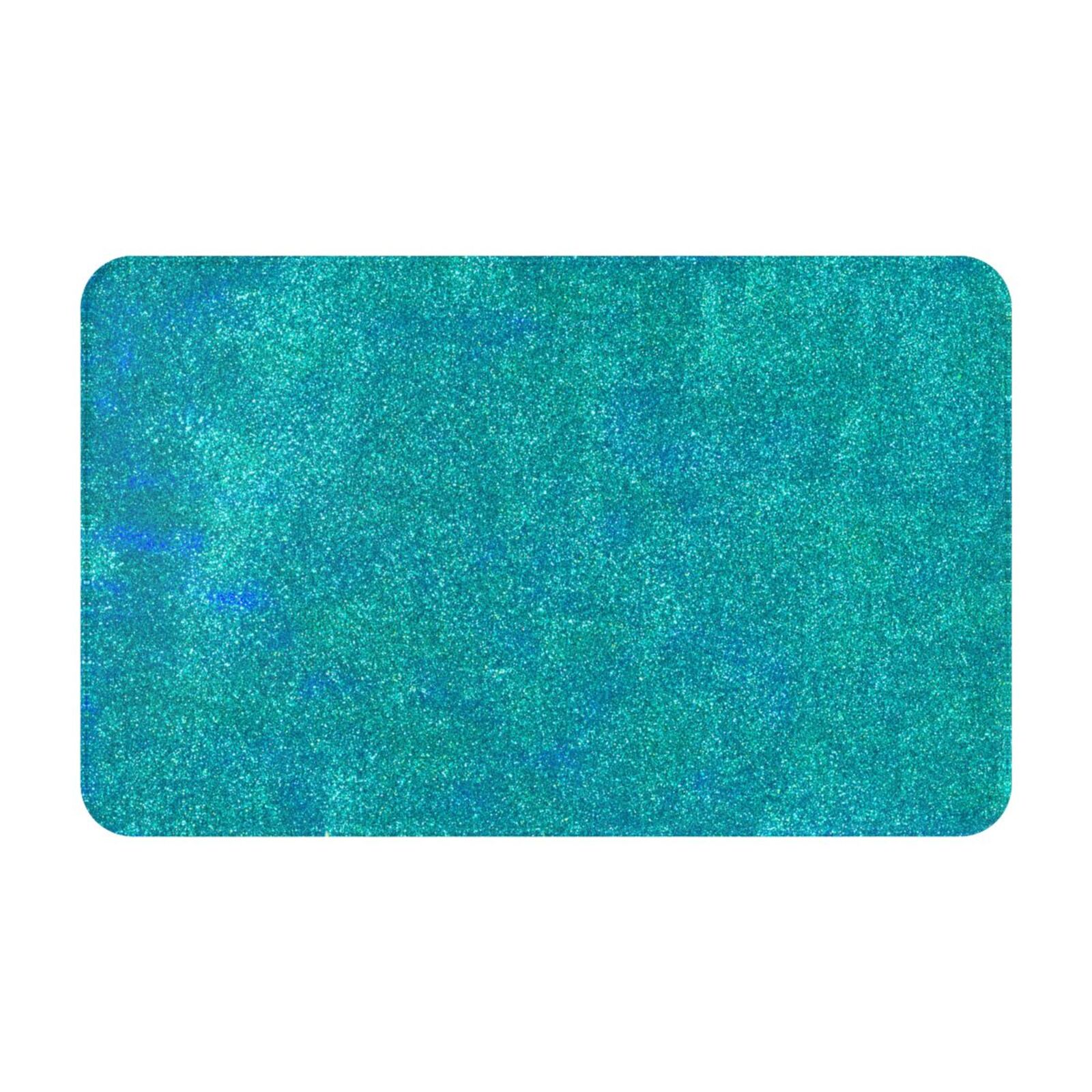 Bathroom Rugs Mat Blue Green Glitter NonSlip Entryway Indoor Door