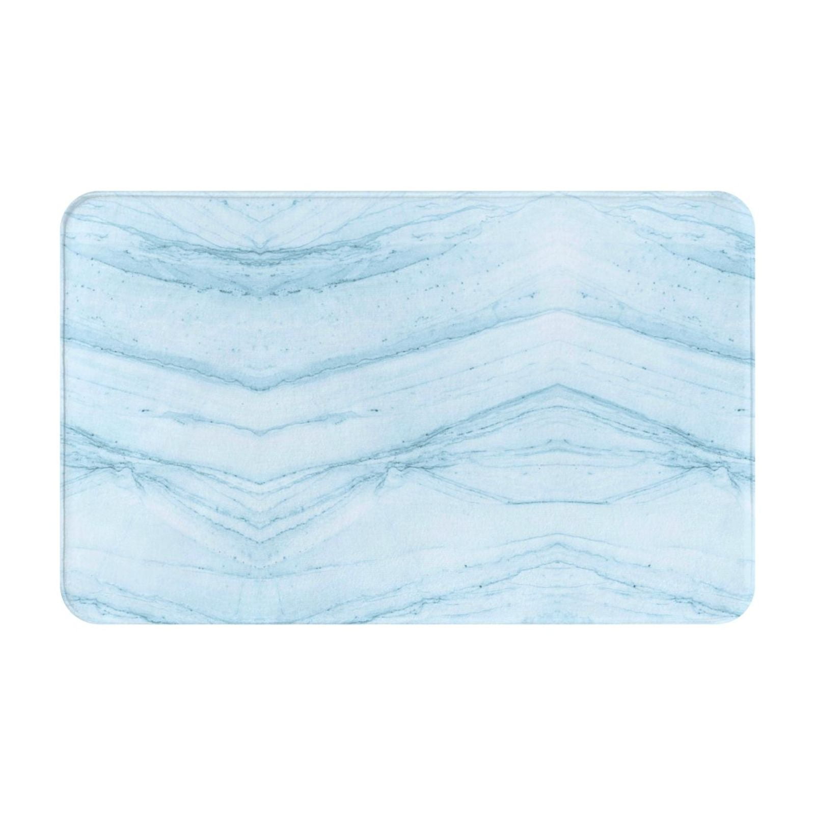 Bathroom Rugs Mat Blue Marble NonSlip Entryway Indoor Door Mat