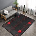 Bathroom Rugs Mat, Cardiogram and Heart NonSlip Bedroom Rug & Carpets