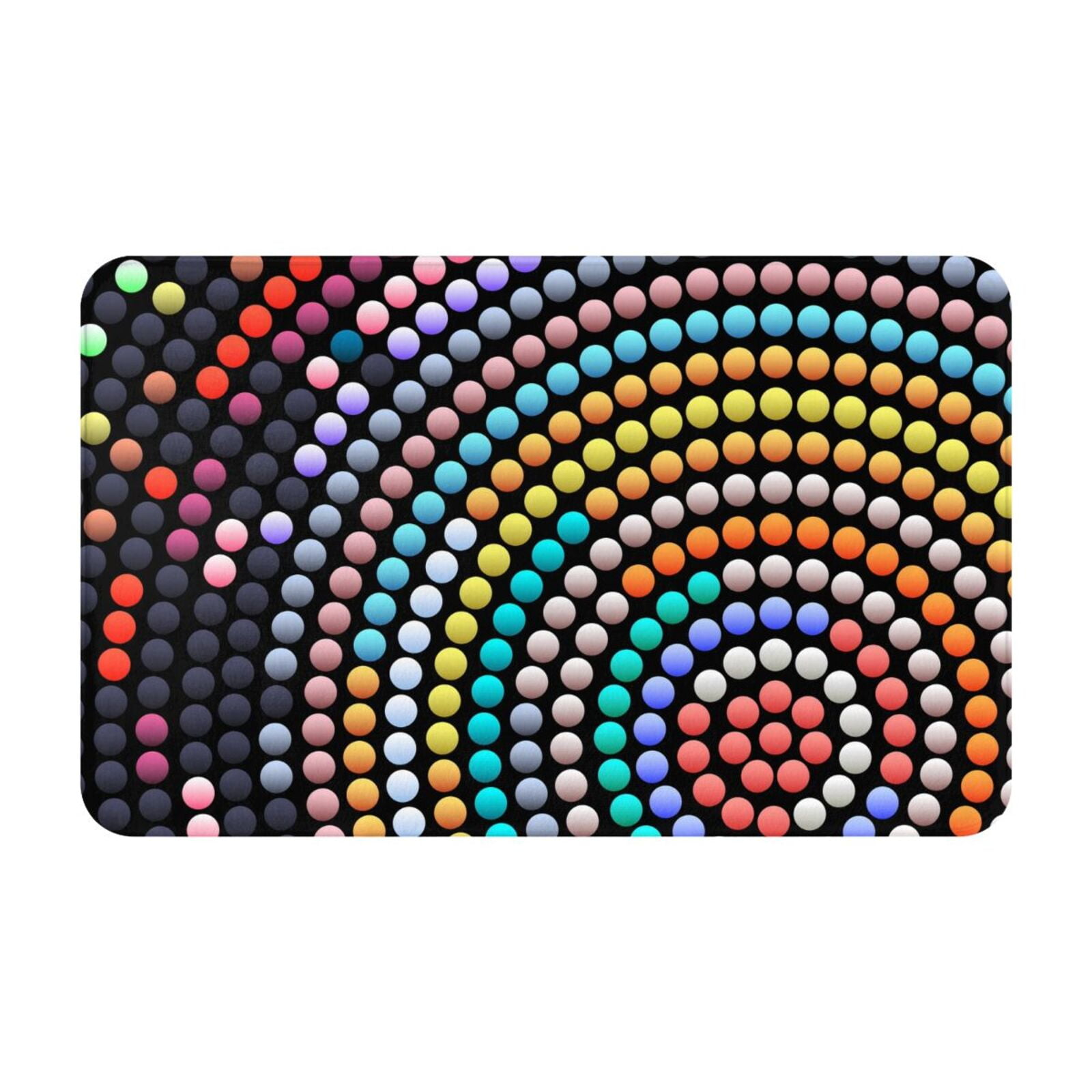 Bathroom Rugs Mat Colorful Dot Pattern NO.A NonSlip Entryway Indoor