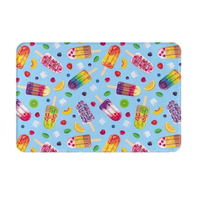 Bathroom Rugs Mat, Cool Summer Ice Cream Print Washable Non Slip Bath
