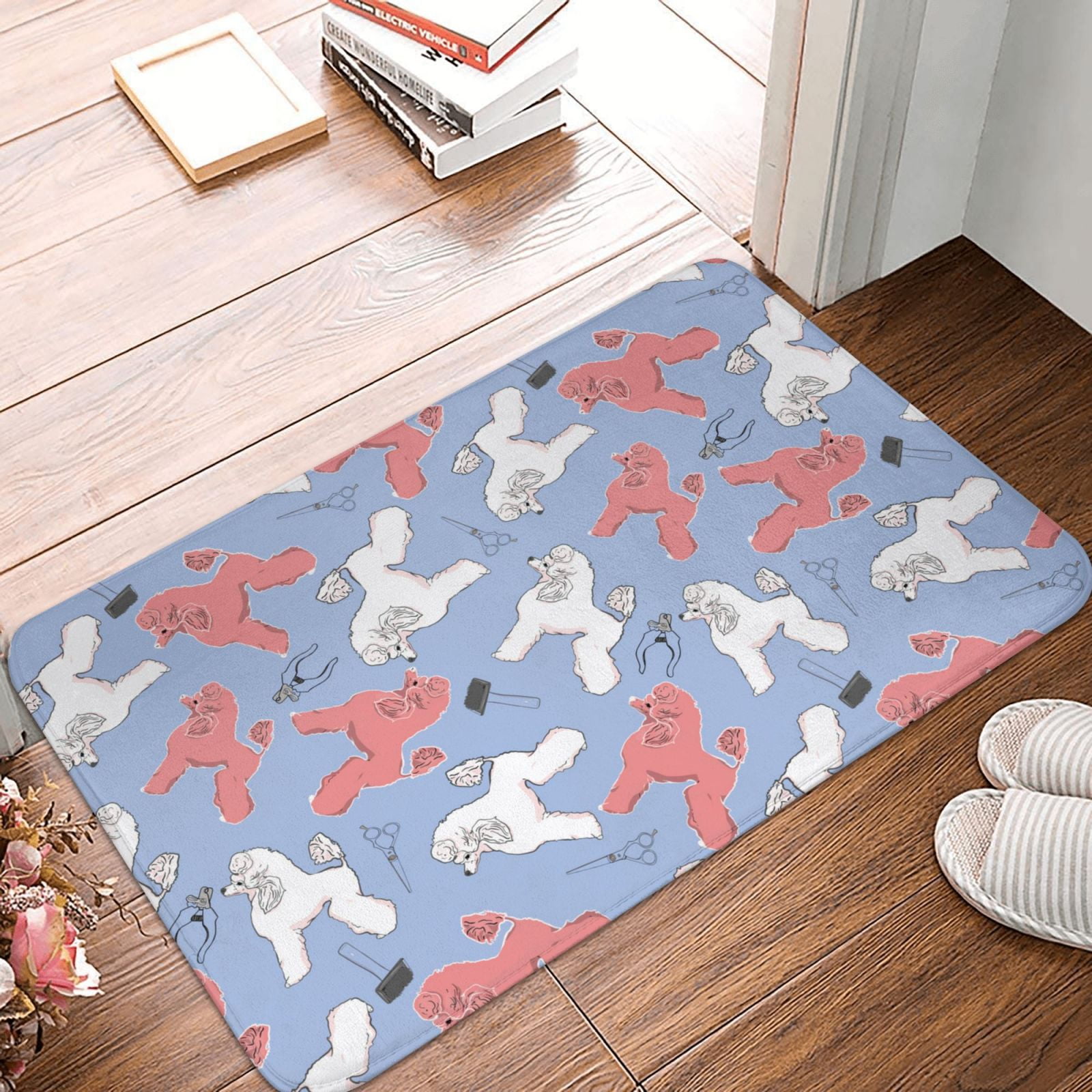 Bathroom Rugs Mat Cute Poodle Dog Trimming Props Entryway Indoor Door