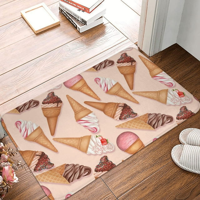 Bathroom Rugs Mat Ice Cream No.J9012 Entryway Indoor Door Mat Kitchen Bedroom Rugs Mat for