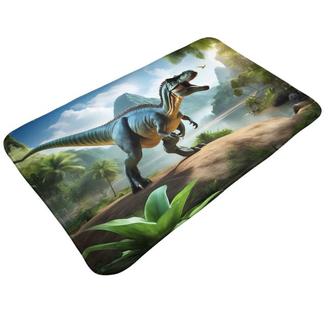 Bathroom Rugs Mat Lake Forest Dinosaur A Entryway Indoor Door Mat