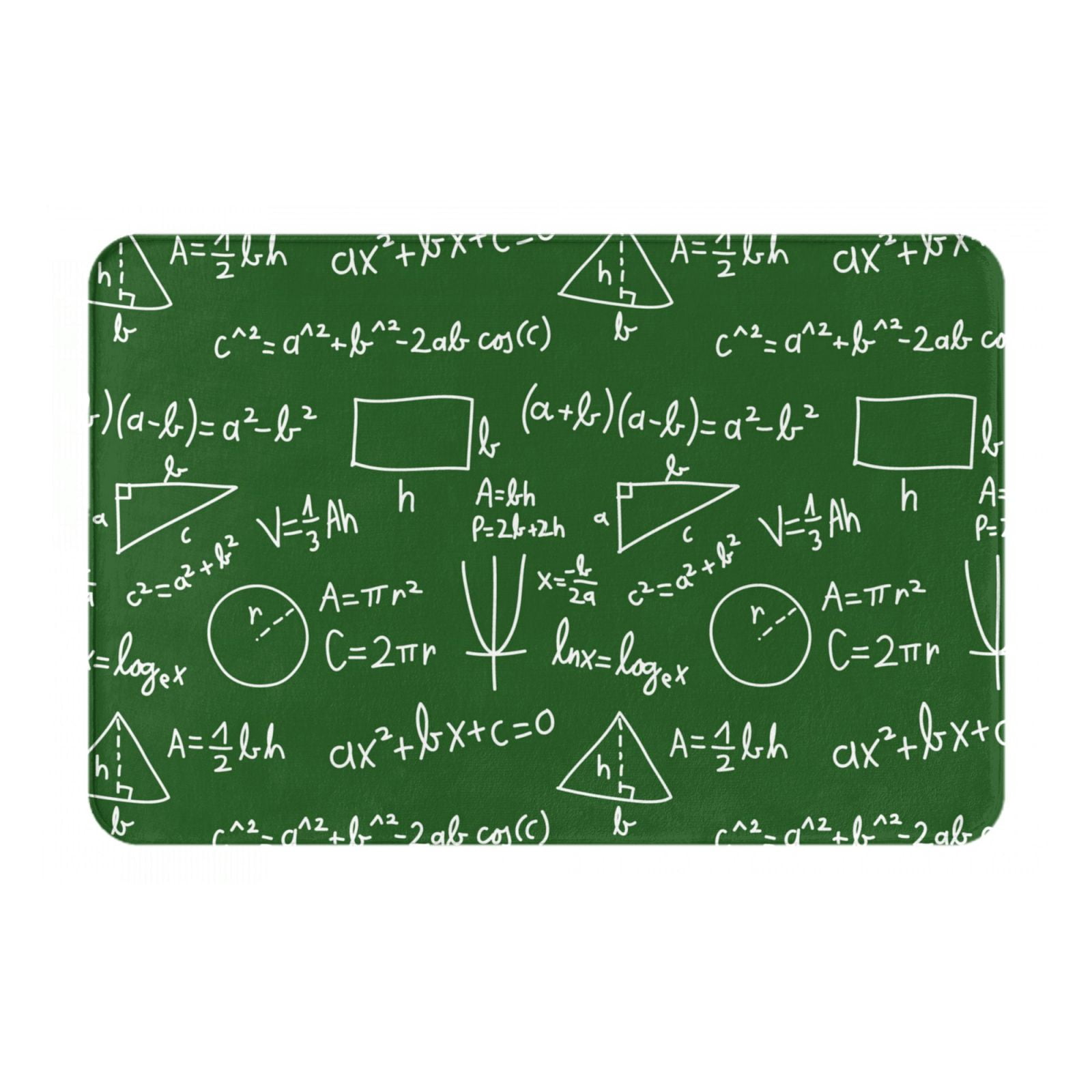 Bathroom Rugs Mat, Math equation green Washable Non Slip Bath Kitchen