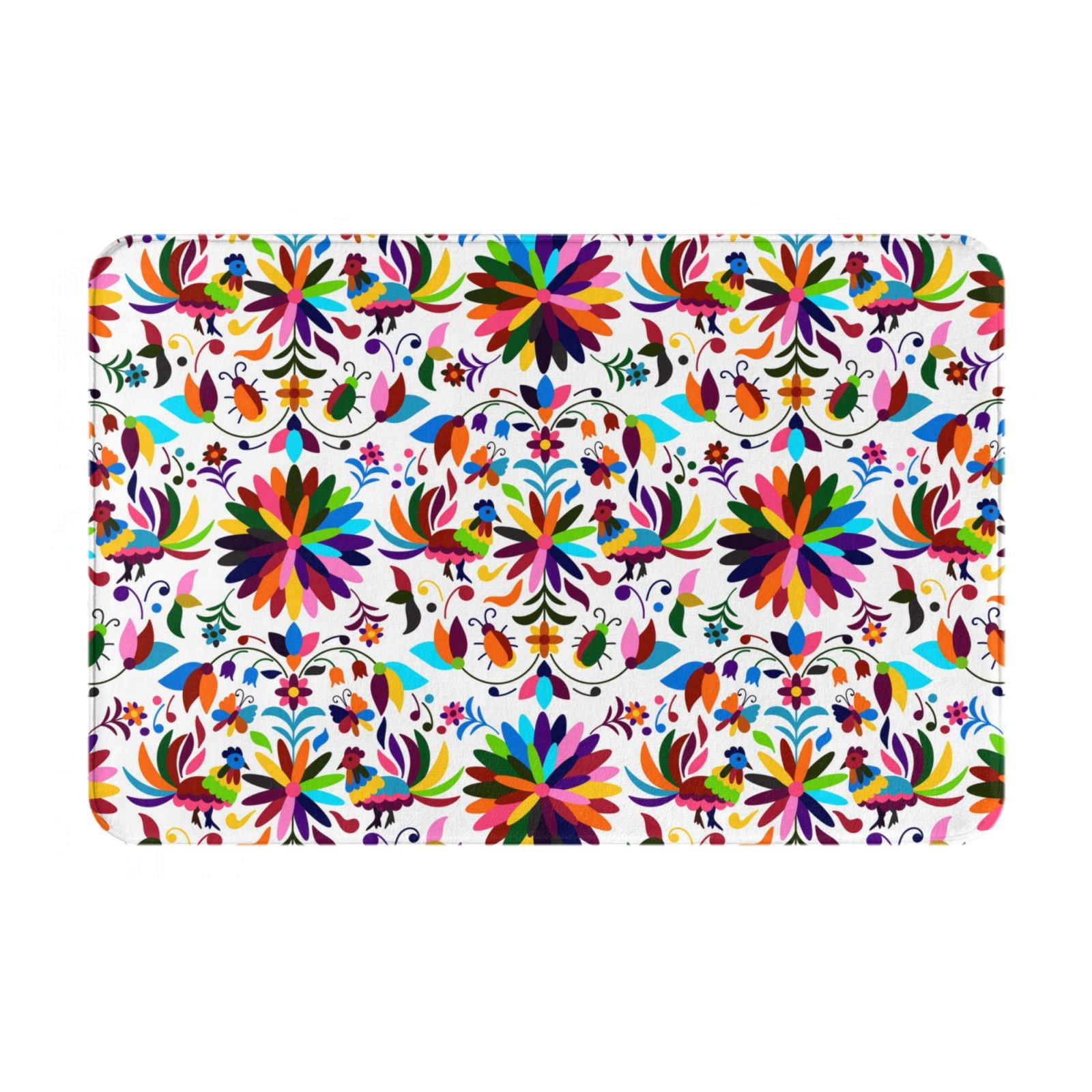 Bathroom Rugs Mat, Mexican Bright Style Washable Non Slip Bath Kitchen