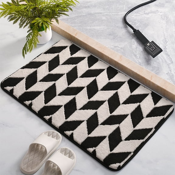 Bathroom Rugs Mat, Rvkxad Super Absorbent Microfiber Door Mat, Non-Slip Quick Dry Velvet Bath Mats for Bathroom Floor Tub Shower 16x23.62in, Black
