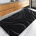 thumbnail image 1 of Bathroom Rugs Mat, Soft Plush Shaggy Microfiber Bath Rug, Non Slip Bath Mats for Bathroom Runner Floor, Machine Washable Absorbent Carpet for Shower Tub, Black 24"x47", 1 of 10