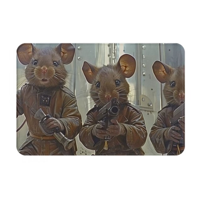 Bathroom Rugs Mat, Steampunk Space Mice Warriors Washable Non Slip Bath