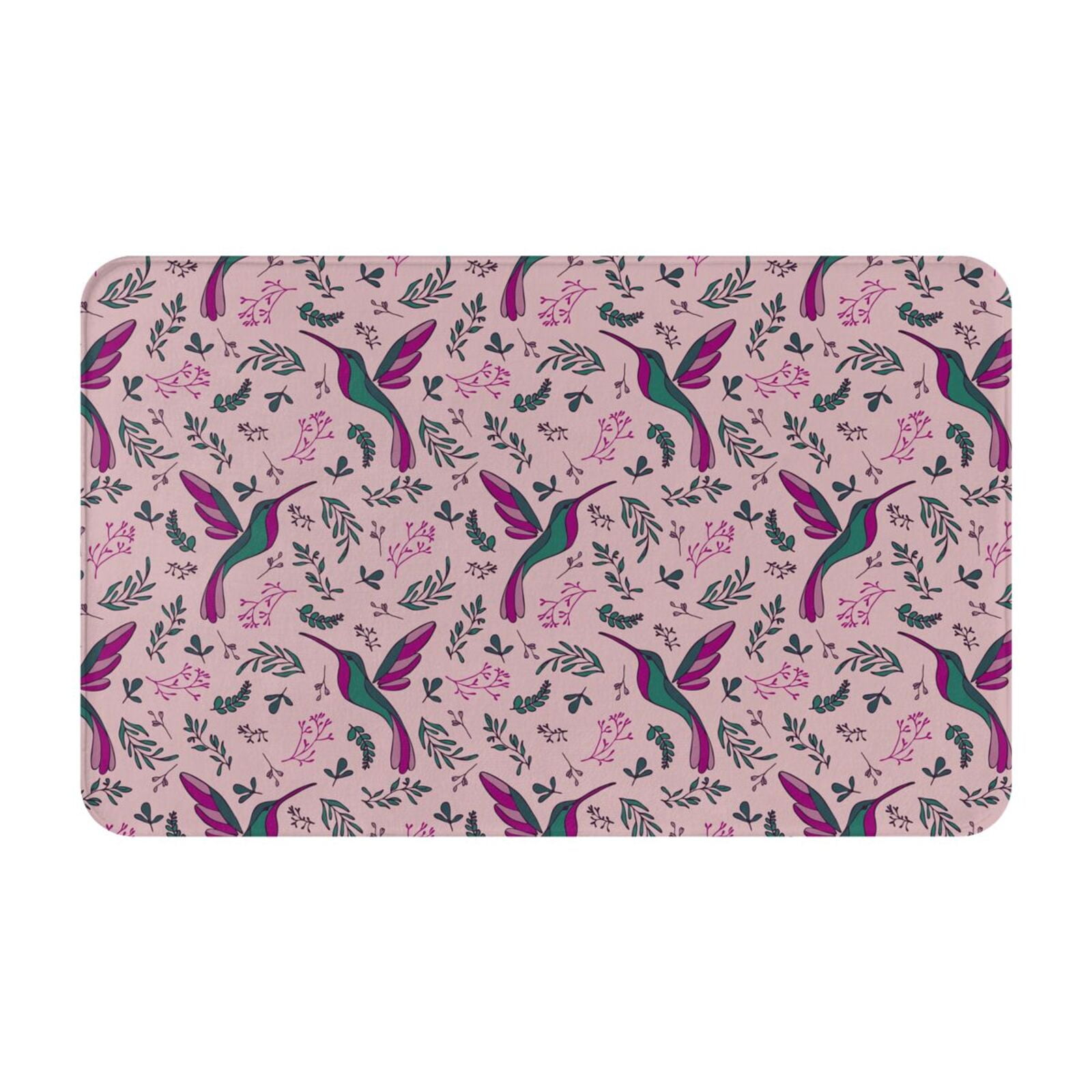 Bathroom Rugs Mat Traditional Hummingbird Print NonSlip Entryway