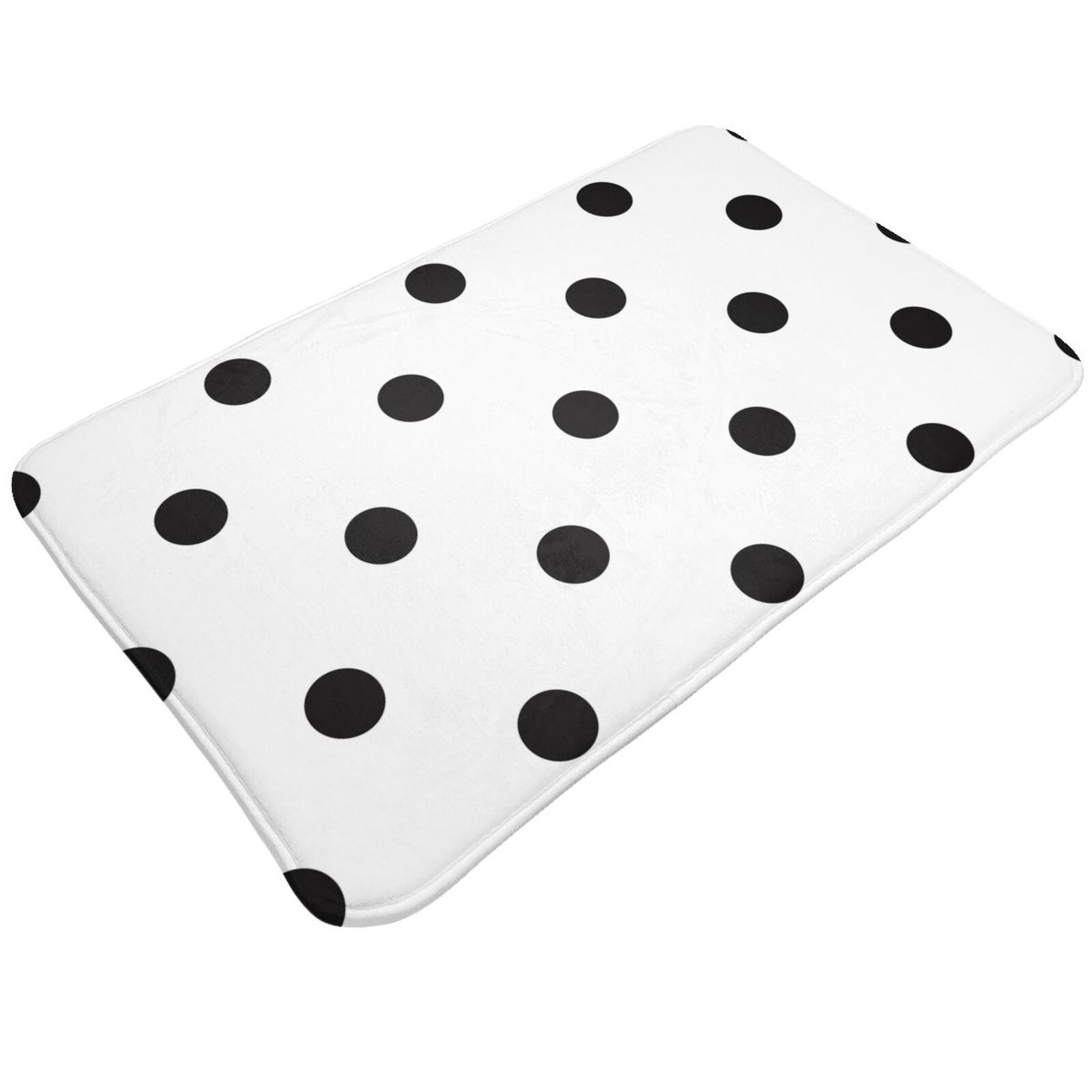 Bathroom Rugs Mat black polka dots white Entryway Indoor Door Mat