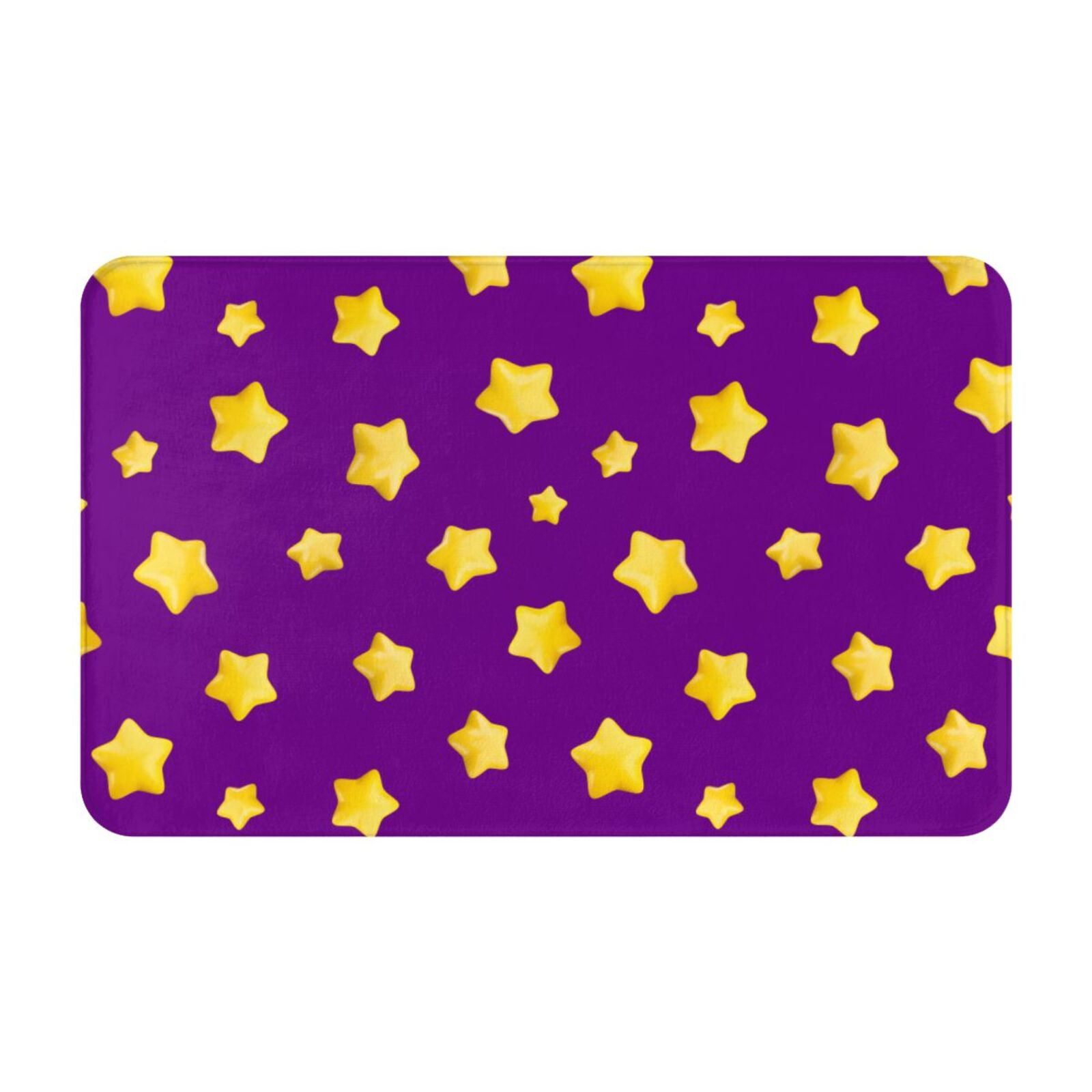 Bathroom Rugs Mat golden star purple cute NonSlip Entryway Indoor