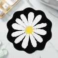 thumbnail image 1 of Bathroom Rugs and Mats Clearance Rvasteizo Cute Bathroom Mats Flower Rugs Absorbent Non Slip Mats Soft Machine Washable Rug Mats for Bedroom Kitchen Bathroom Toilet Floors 26 X 26 Inches, Black, 1 of 5