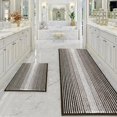 thumbnail image 1 of Bathroom Rugs and Mats Sets, 2 Piece Thick Absorbent Chenille Bath Mat Rug Set Non Slip, Soft Shaggy Bath Room Floor Mats for Bathroom, Machine Washable (24" x 70" Plus 20" x 32", Brown), 1 of 6