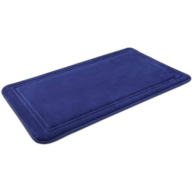 ITSOFT NonSlip Thick Quick Dry Memory Foam Bath Rug for Bathroom Blue