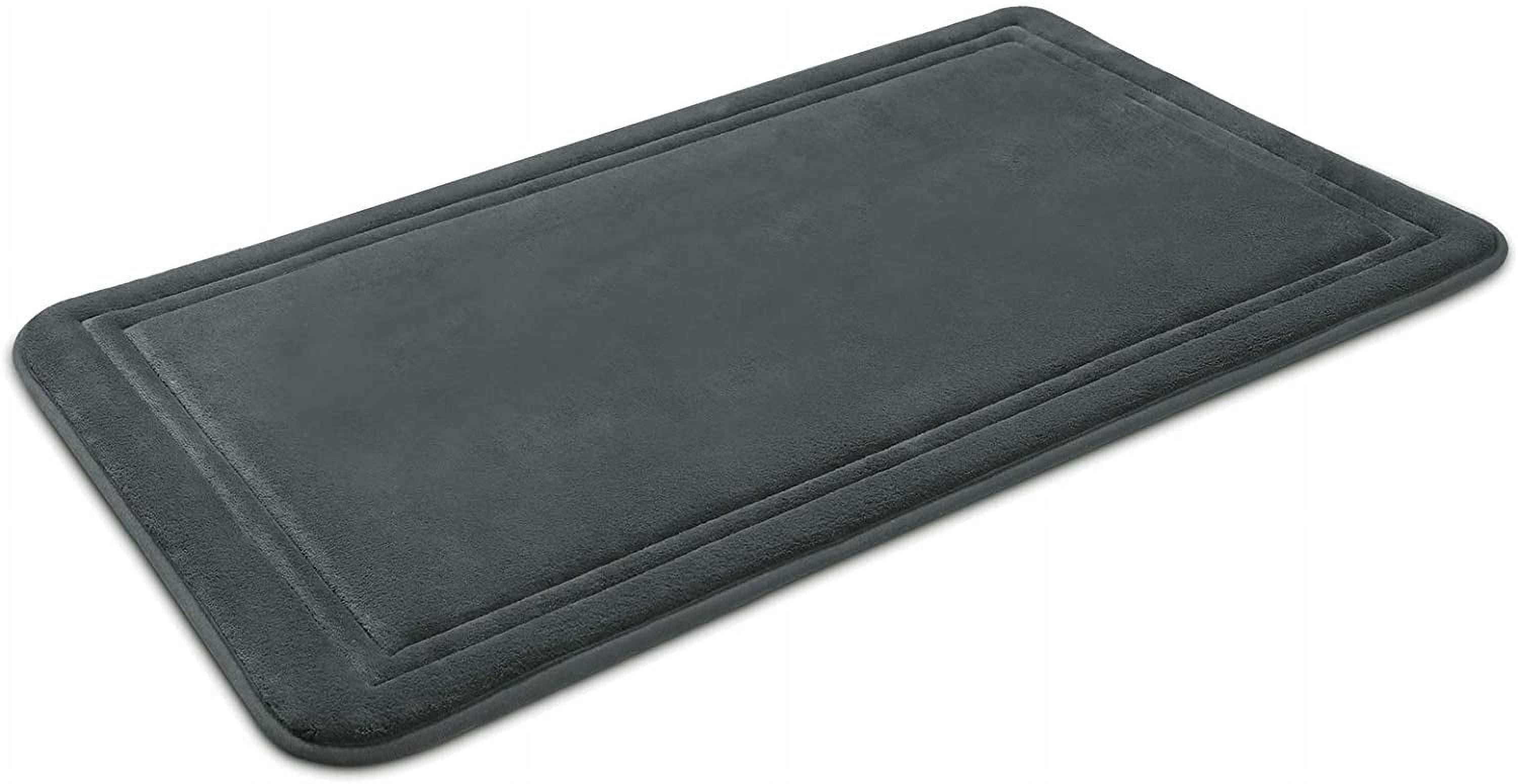 ITSOFT NonSlip Thick Quick Dry Memory Foam Bath Rug for Bathroom Charcoal Gray, 20”x 31