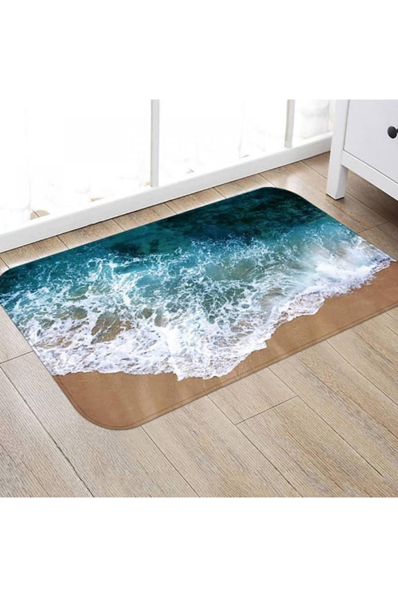 Bathroom Rugs Memory Foam Bath Mat Non Slip Large Bath Rug Runner Absorbent Bathroom Carpet Mats Seashells Starfish Rug Soft and Cozy