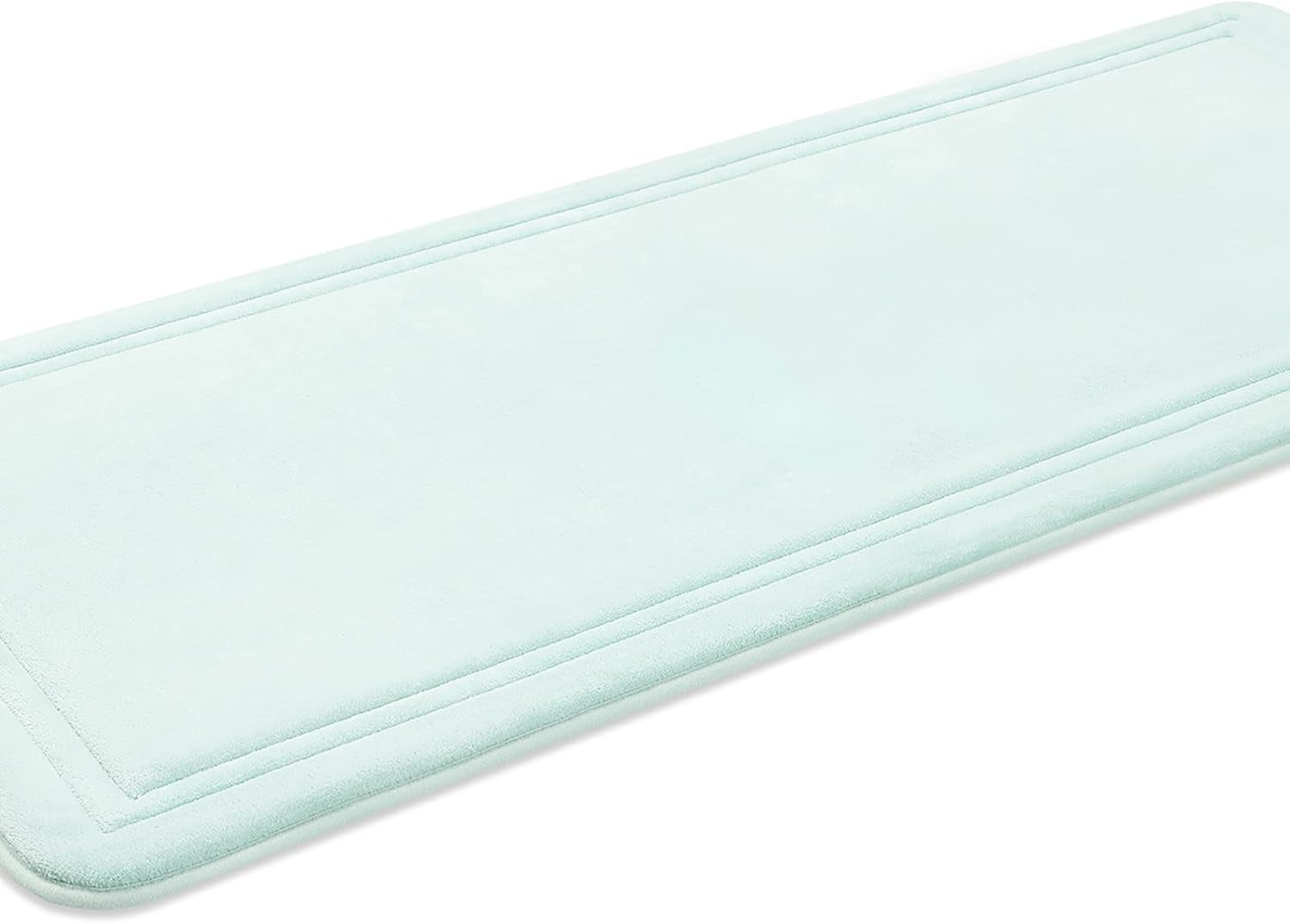 ITSOFT Luxury Memory Foam Bathroom Mats, Non-Slip Bathmat Set, Spa Blue, 23” x 59"