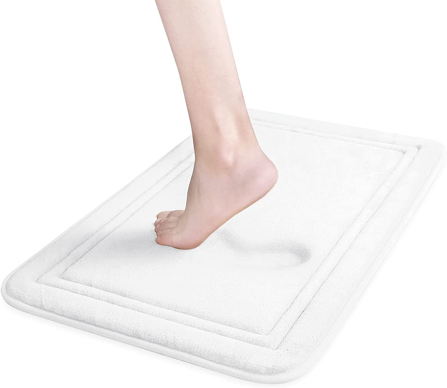 ITSOFT Quick Dry, Water Absorbent, Non-Slip Thick Velvety Soft Memory Foam Bath Mat, 16” x 24 ...