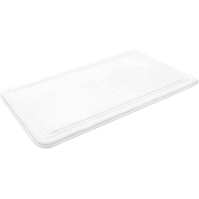ITSOFT NonSlip Thick Quick Dry Memory Foam Bath Rug for Bathroom White