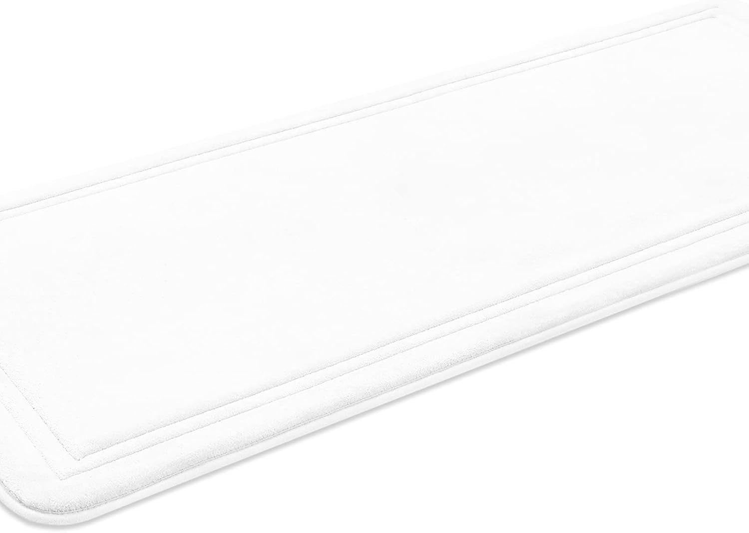 White Memory Foam Non-Slip Bathroom Mat 23” x 59"