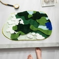 thumbnail image 1 of Bathroom Rugs Moss Flocking Rug Bathroom Non-Slip Absorbent Floor Mat Soft Microfiber Rug Door Mat Area Rug Green 40x60cm, 1 of 6