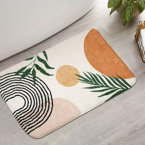 Bathroom Rugs Non-Slip Boho Bath Mat, Small Cute Bath Mat Soft Washable Bathmat Shower Rug for Bathtub Boho Decor