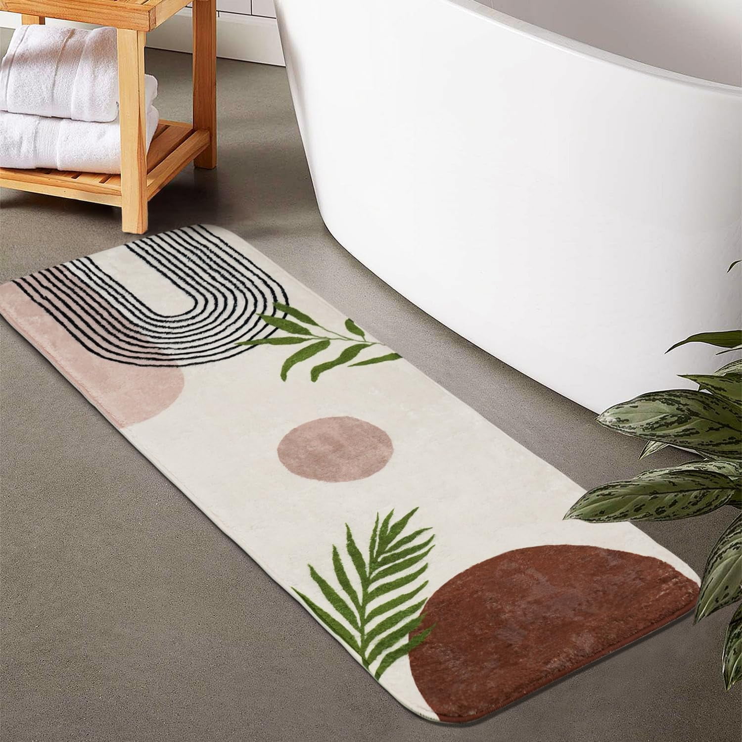 Bathroom Rugs Non-Slip Boho Bath Mat, Small Cute Bath Mat Soft Washable ...