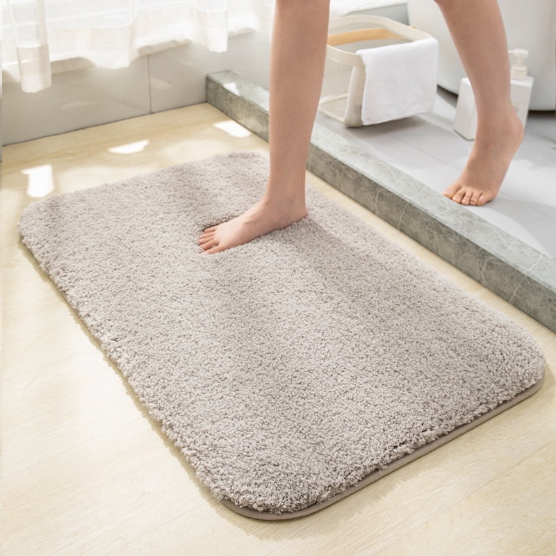 Bathroom Rugs Non Slip & Super Absorbent Extra Thick Soft, Washable Bath Mat for Floor, Microfiber Plush Shaggy Bath Rug with Rubber for Bathtub Shower Room Sink