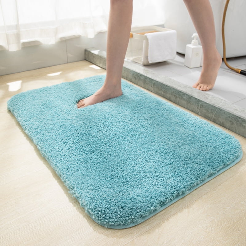Bathroom Rugs Non Slip & Super Absorbent Extra Thick Soft, Washable Bath Mat for Floor, Microfiber Plush Shaggy Bath Rug with Rubber for Bathtub Shower Room Sink