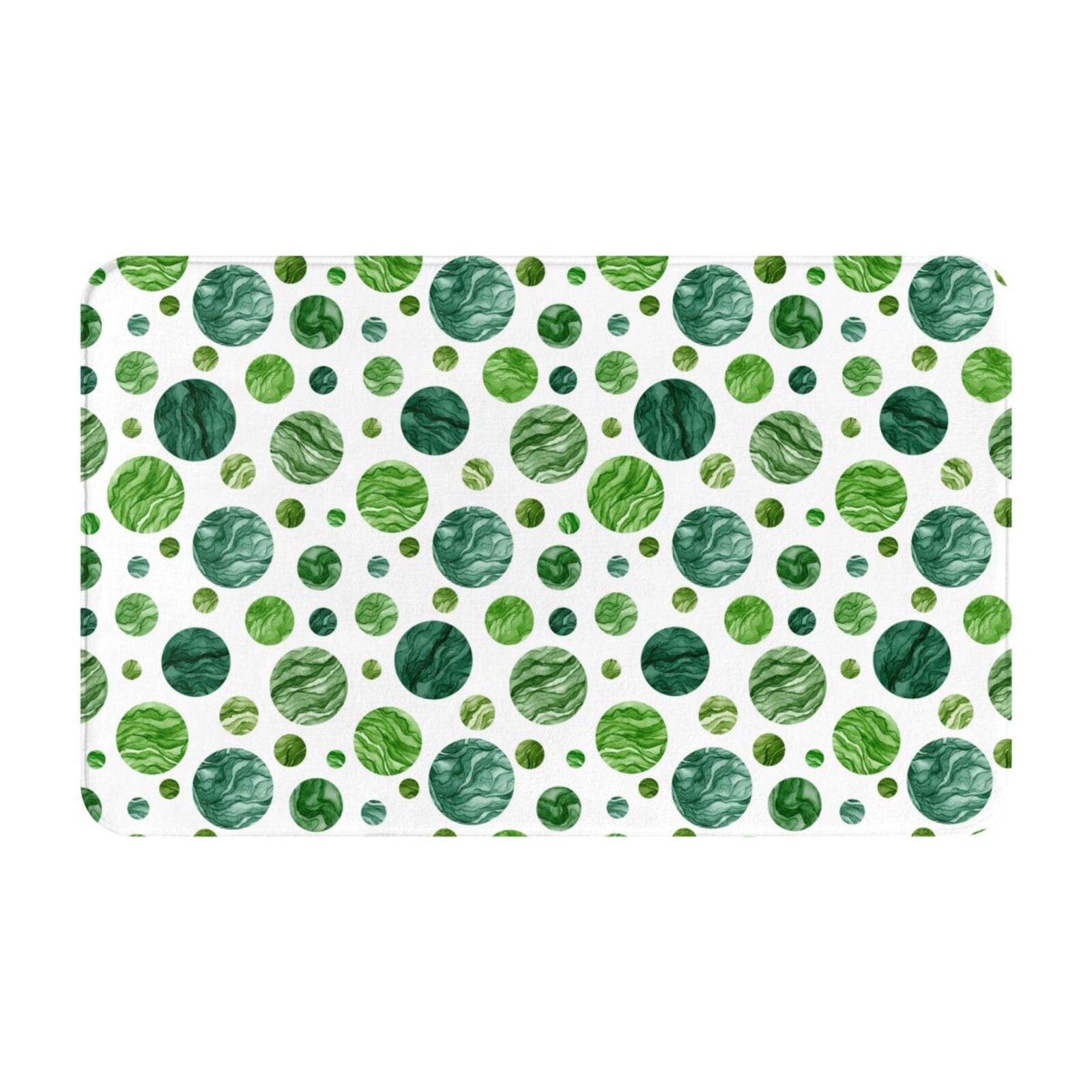 Bathroom Rugs Non Slip Washable, Abstract Green Polka Dots Water ...