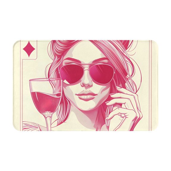 Bathroom Rugs Non Slip Washable - Ace Of Diamonds Lady Kitchen Mats for Floor, Area Rugs for Entryway Rugs Indoor, Laundry Bathroom Room Door Rug with Rubber Backing 20x31.5in