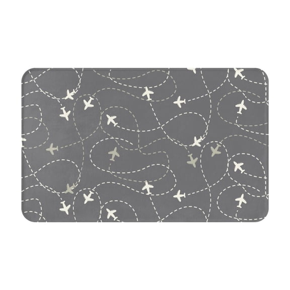 Bathroom Rugs Non Slip Washable - Airplane Routes Around The World Kitchen Mats for Floor, Area Rugs for Entryway Rugs Indoor, Laundry Bathroom Room Door Rug with Rubber Backing 20x31.5in