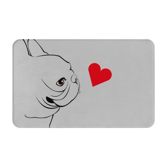 Bathroom Rugs Non Slip Washable - Animal Bulldog1 Kitchen Mats for Floor, Area Rugs for Entryway Rugs Indoor, Laundry Bathroom Room Door Rug with Rubber Backing 20x31.5in