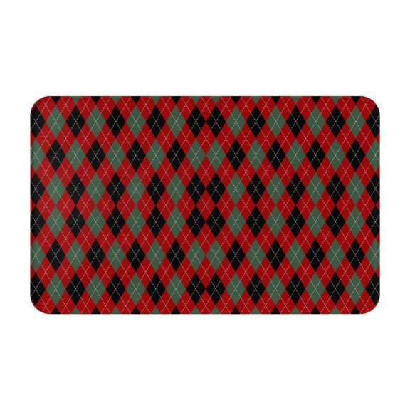 Bathroom Rugs Non Slip Washable - Argyle Plaid Kitchen Mats for Floor, Area Rugs for Entryway Rugs Indoor, Laundry Bathroom Room Door Rug with Rubber Backing 20x31.5in