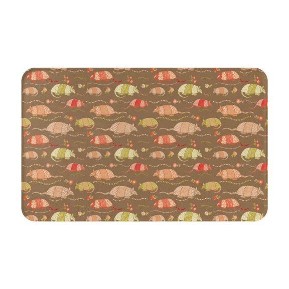 Bathroom Rugs Non Slip Washable - Armadillo Floral 1 Kitchen Mats for Floor, Area Rugs for Entryway Rugs Indoor, Laundry Bathroom Room Door Rug with Rubber Backing 20x31.5in