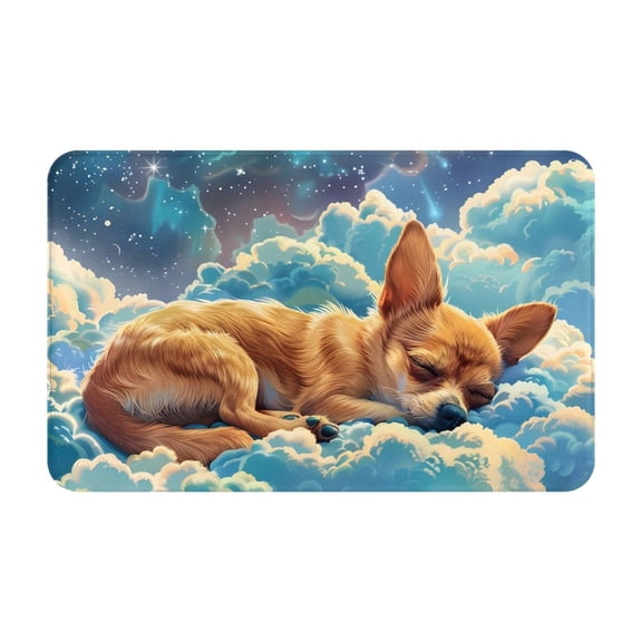 Bathroom Rugs Non Slip Washable - Artistic Starry Sky Cloud Dog Kitchen Mats for Floor, Area Rugs for Entryway Rugs Indoor, Laundry Bathroom Room Door Rug with Rubber Backing 20x31.5in