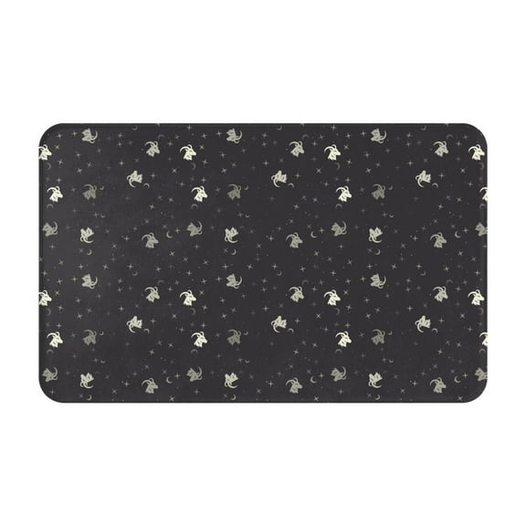 Bathroom Rugs Non Slip Washable - Artsy Cool Sheep Head Stars Moon Kitchen Mats for Floor, Area Rugs for Entryway Rugs Indoor, Laundry Bathroom Room Door Rug with Rubber Backing 20x31.5in