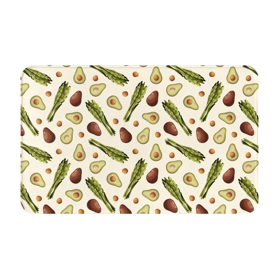 Bathroom Rugs Non Slip Washable - Asparagus avocado Pattern Kitchen Mats for Floor, Area Rugs for Entryway Rugs Indoor, Laundry Bathroom Room Door Rug with Rubber Backing 20x31.5in