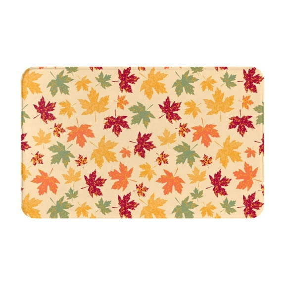 Bathroom Rugs Non Slip Washable - Autumn Maple Leaves Kitchen Mats for Floor, Area Rugs for Entryway Rugs Indoor, Laundry Bathroom Room Door Rug with Rubber Backing 20x31.5in