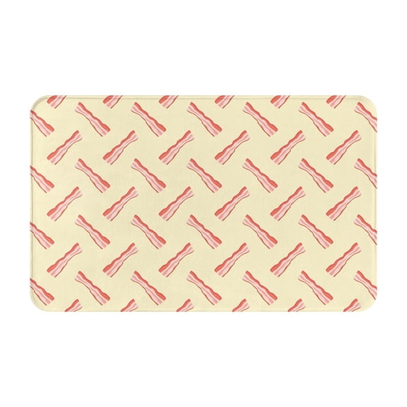 Bathroom Rugs Non Slip Washable - Bacon Print No.9032 Kitchen Mats for Floor, Area Rugs for Entryway Rugs Indoor, Laundry Bathroom Room Door Rug with Rubber Backing 20x31.5in