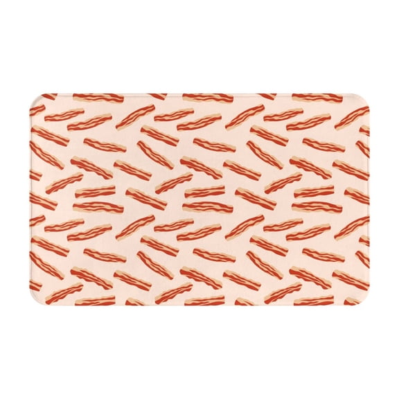 Bathroom Rugs Non Slip Washable - Bacon Print No.909 Kitchen Mats for Floor, Area Rugs for Entryway Rugs Indoor, Laundry Bathroom Room Door Rug with Rubber Backing 20x31.5in