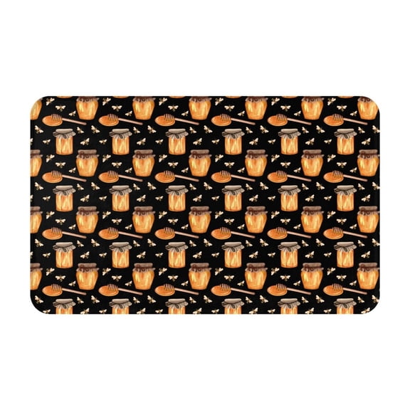 Bathroom Rugs Non Slip Washable - Bee and Honey Kitchen Mats for Floor, Area Rugs for Entryway Rugs Indoor, Laundry Bathroom Room Door Rug with Rubber Backing 20x31.5in