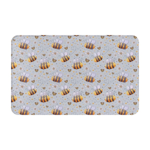 Bathroom Rugs Non Slip Washable - Bee Kitchen Mats for Floor, Area Rugs for Entryway Rugs Indoor, Laundry Bathroom Room Door Rug with Rubber Backing 20x31.5in