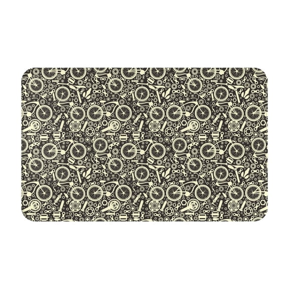 Bathroom Rugs Non Slip Washable - Bike Fancy Pattern Kitchen Mats for Floor, Area Rugs for Entryway Rugs Indoor, Laundry Bathroom Room Door Rug with Rubber Backing 20x31.5in