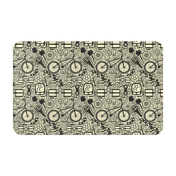 Bathroom Rugs Non Slip Washable - Bike Pattern Ethereal Kitchen Mats for Floor, Area Rugs for Entryway Rugs Indoor, Laundry Bathroom Room Door Rug with Rubber Backing 20x31.5in