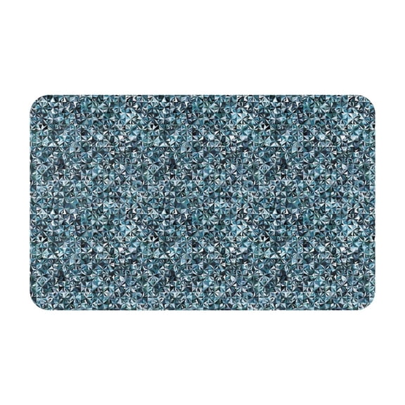 Bathroom Rugs Non Slip Washable - Bling sparkly gemstone blue print Kitchen Mats for Floor, Area Rugs for Entryway Rugs Indoor, Laundry Bathroom Room Door Rug with Rubber Backing 20x31.5in