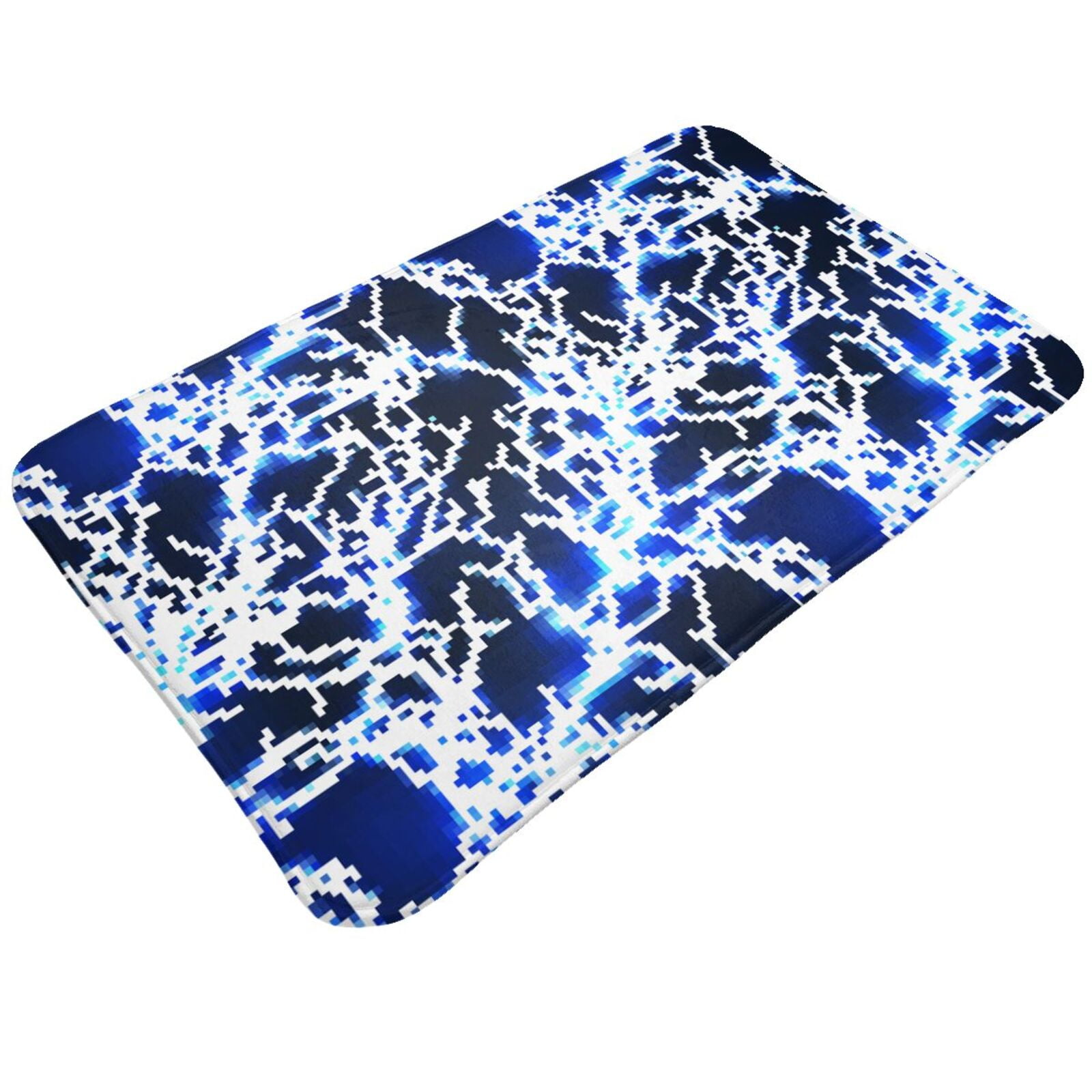 Bathroom Rugs Non Slip Washable Blue Lightning2 Water Absorbing Bath